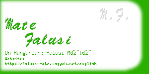 mate falusi business card